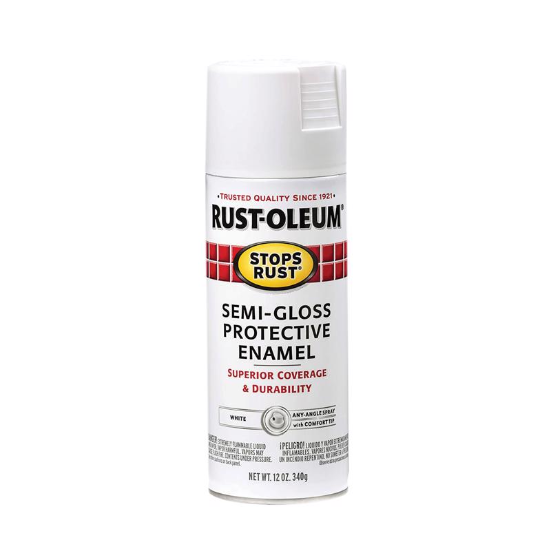 RUST-OLEUM - Rust-Oleum Stops Rust Semi-Gloss White Spray Paint 12 oz - Case of 6