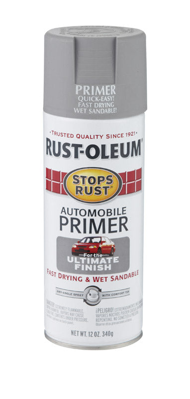 RUST-OLEUM - Rust-Oleum Stops Rust Gray Flat Oil-Based Alkyd Spray Primer 12 oz - Case of 6