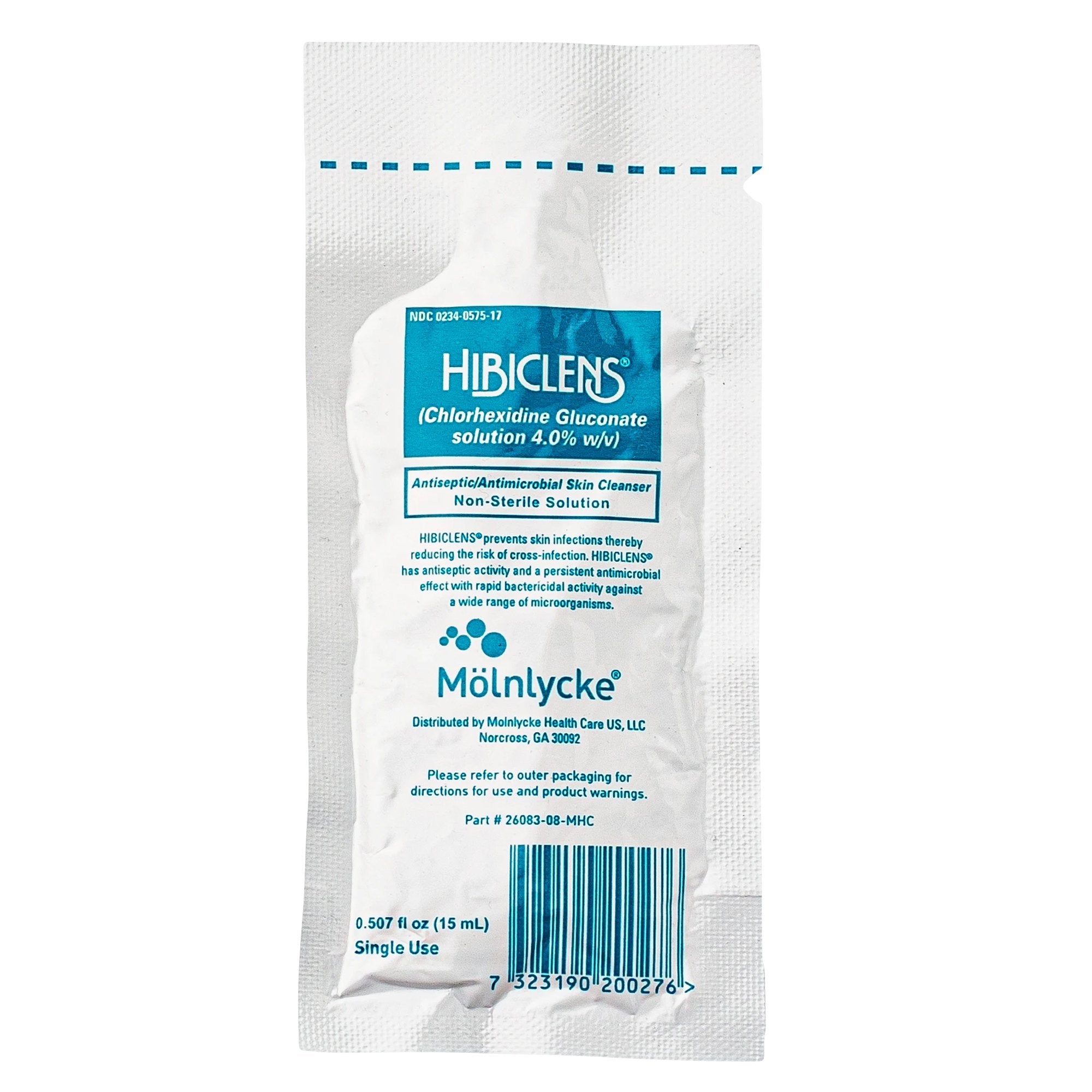 Molnlycke - Antiseptic / Antimicrobial Skin Cleanser Hibiclens® 15 mL Individual Packet 4% Strength CHG (Chlorhexidine Gluconate) NonSterile [50/BX]