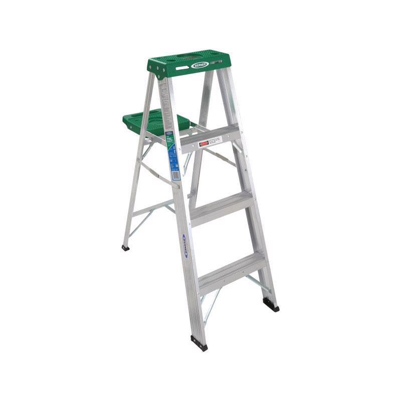 WERNER - Werner 4 ft. H Aluminum Step Ladder Type II 225 lb. capacity