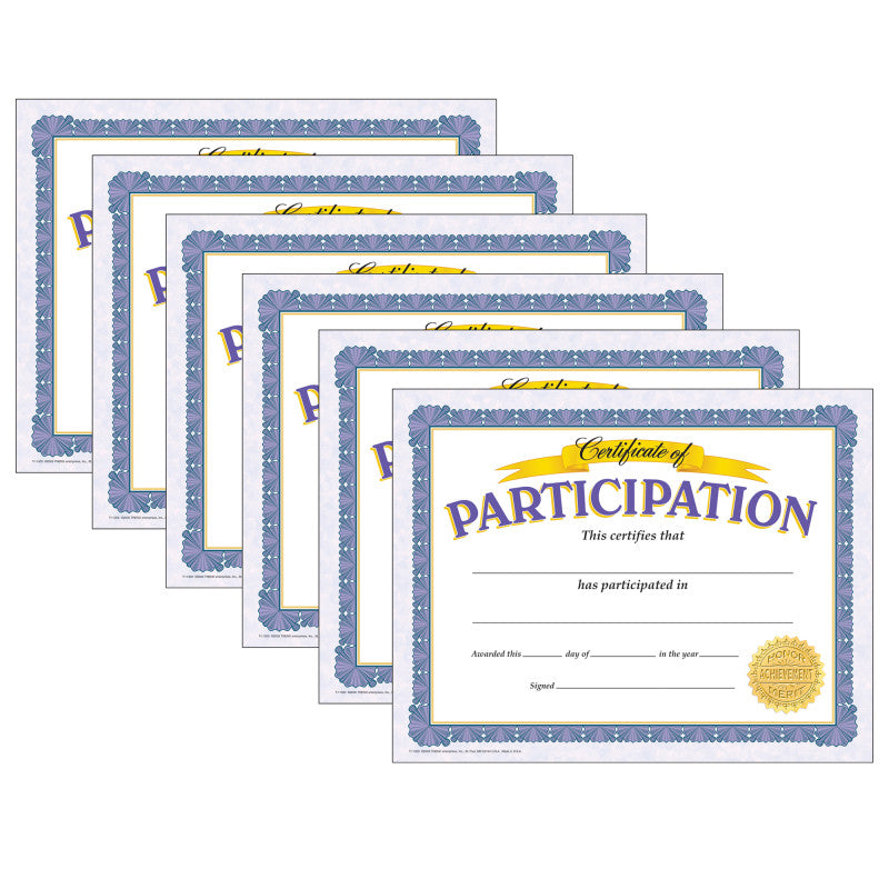 TREND - Certificate of Participation Classic Certificates, 30 Per Pack, 6 Packs