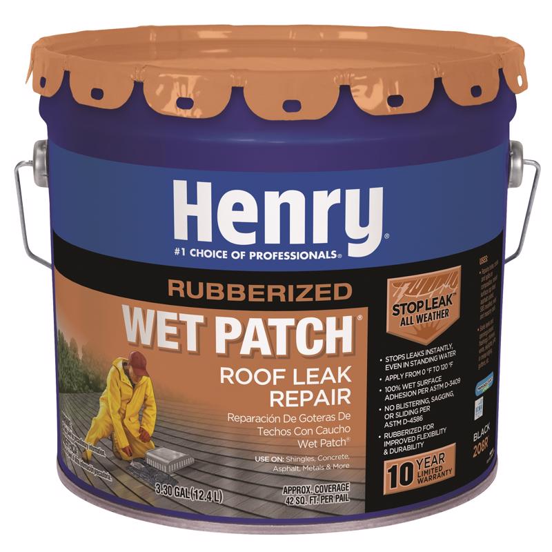 WET PATCH - Henry Smooth Black Asphalt All-Weather Roof Cement 3.3 gal [HE208R061]