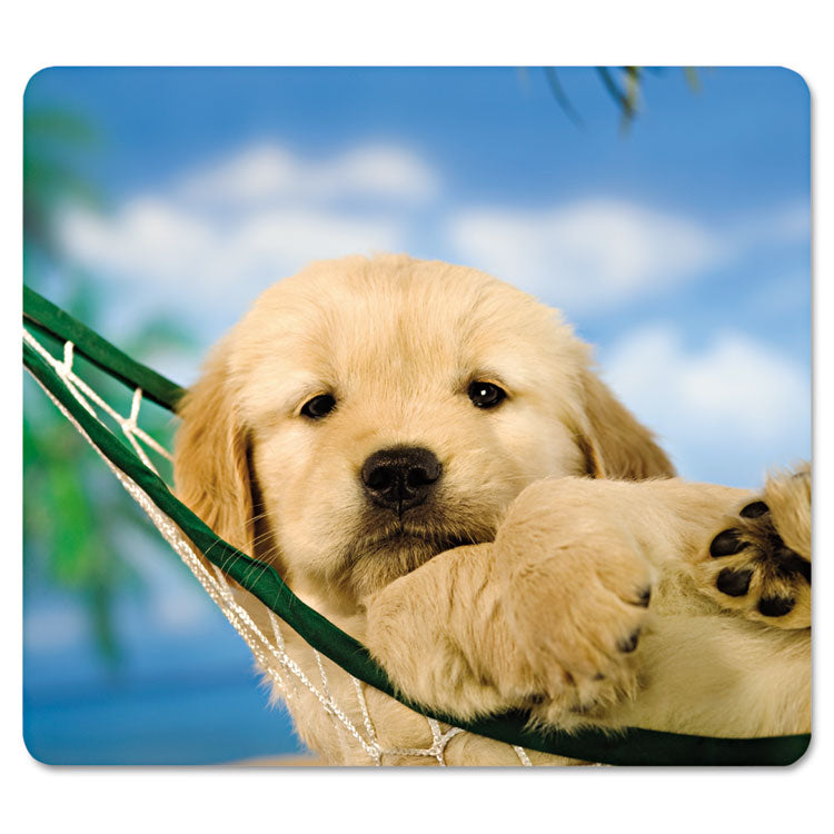 Fellowes - Recycled Mouse Pad, 9 x 8, Puppy in Hammock Design