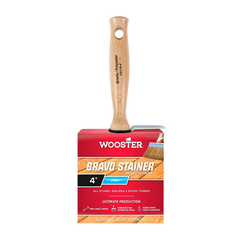 WOOSTER - Wooster Bravo Stainer 4 in. Flat Paint Brush