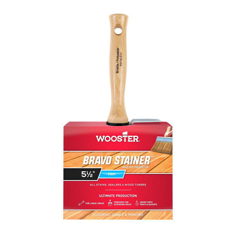 WOOSTER - Wooster Bravo Stainer 5-1/2 in. Flat Paint Brush