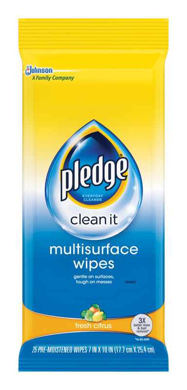 PLEDGE - Pledge No Scent Multi-Surface Cleaner Wipes 25 ct - Case of 12