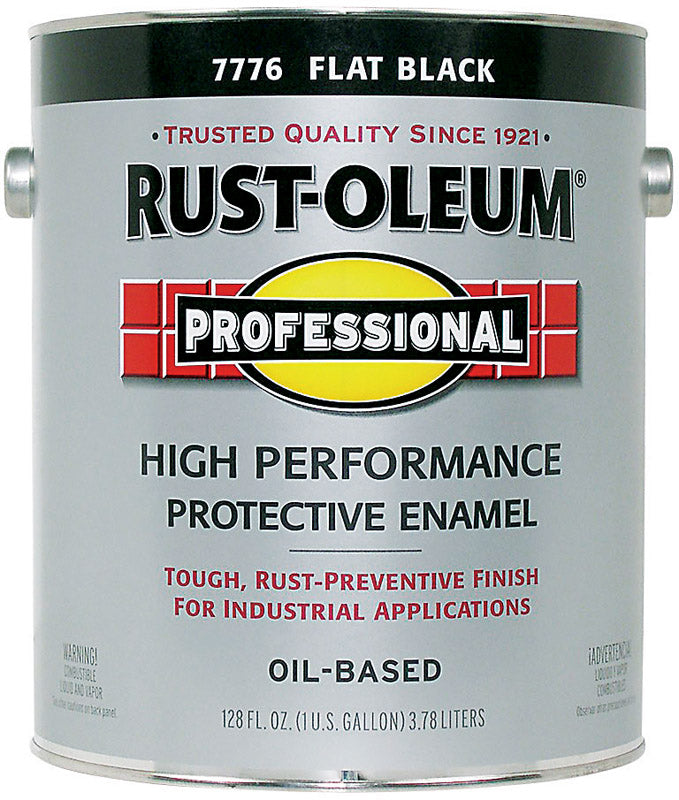 RUST-OLEUM - Rust-Oleum Professional Indoor and Outdoor Flat Black Oil-Based Enamel Protective Paint 1 gal - Case of 2