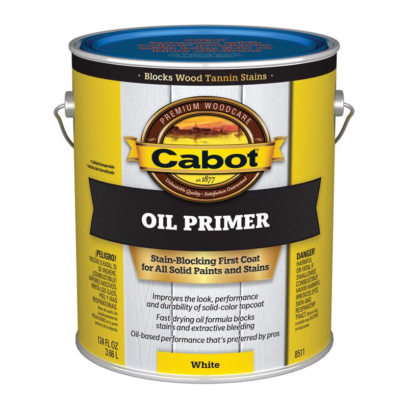 CABOT - Cabot Oil Primer Low VOC White Solvent-Based Alkyd Primer 1 gal - Case of 4