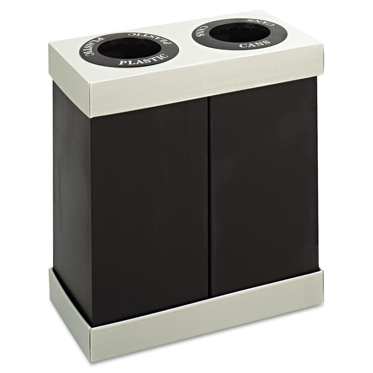 Safco - At-Your-Disposal Recycling Center, Two 28 gal Bins, Polyethylene, Black