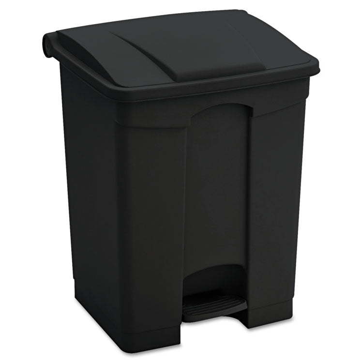 Safco - Large Capacity Plastic Step-On Receptacle, 23 gal, Plastic, Black