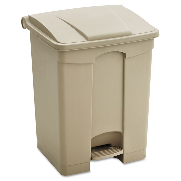 Safco - Large Capacity Plastic Step-On Receptacle, 23 gal, Plastic, Tan