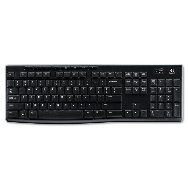 Logitech - K270 Wireless Keyboard, USB Unifying Receiver, Black