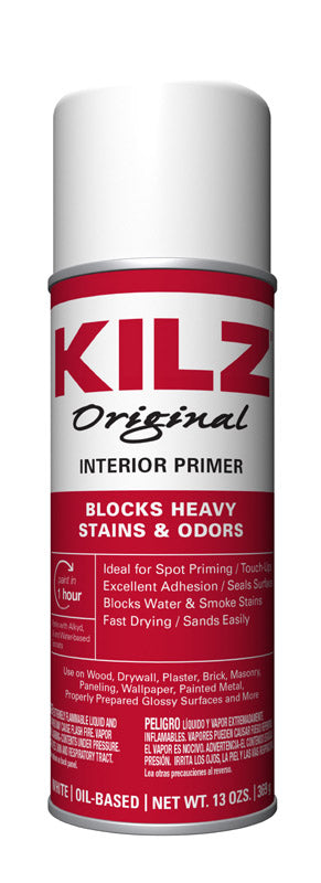 KILZ - KILZ Original White Flat Oil-Based Aerosol Primer/Sealer 13 oz - Case of 12 [10004]