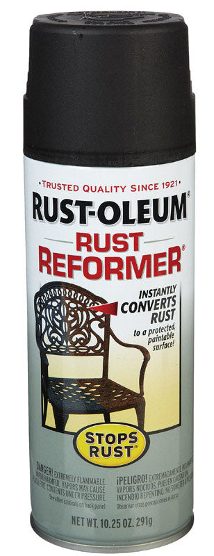 RUST-OLEUM - Rust-Oleum Stops Rust Indoor and Outdoor Flat Black Oil-Based Rust Reformer 10.25 oz - Case of 6