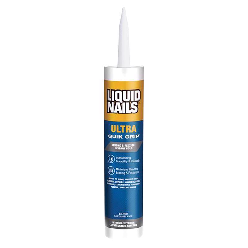 LIQUID NAILS - Liquid Nails Ultra Quick Grip Synthetic Elastomeric Polymer Construction Adhesive 10 oz - Case of 12