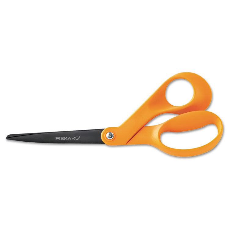 Fiskars - Our Finest Scissors, 8" Long, 3.1" Cut Length, Orange Offset Handle