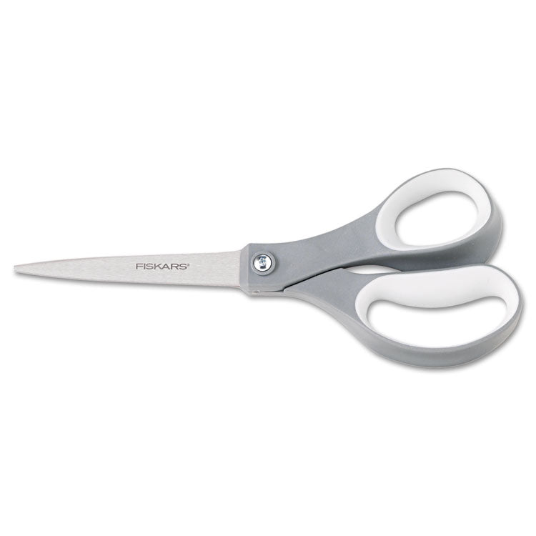 Fiskars - Contoured Performance Scissors, 8" Long, 3.13" Cut Length, Gray Straight Handle