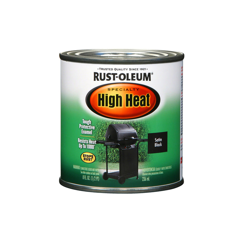 RUST-OLEUM - Rust-Oleum Specialty Satin BBQ Black Oil-Based High Heat Enamel 0.5 pt