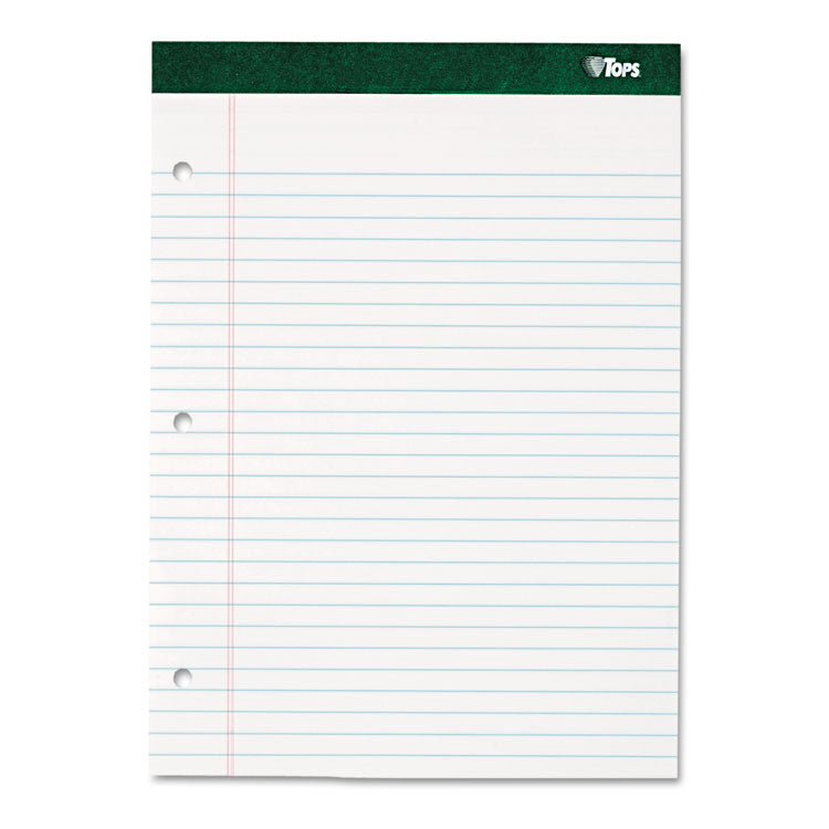TOPS - Double Docket Ruled Pads with Extra Sturdy Back, Wide/Legal Rule, 100 White 8.5 x 11.75 Sheets