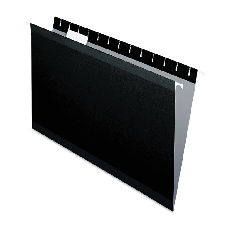 Pendaflex - Colored Reinforced Hanging Folders, Legal Size, 1/5-Cut Tabs, Black, 25/Box