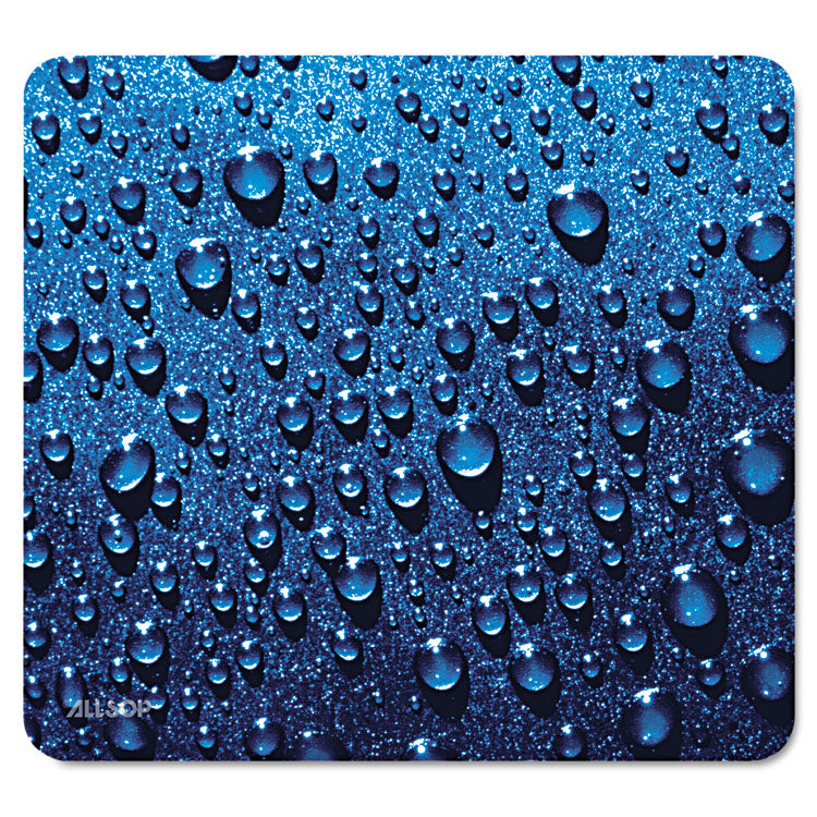 Allsop - Naturesmart Mouse Pad, 8.5 x 8, Raindrops Design