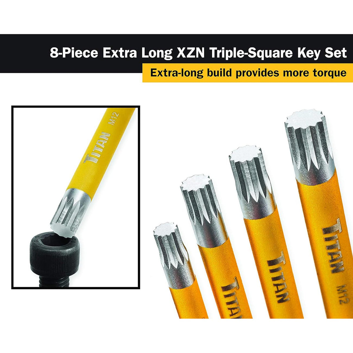 Large Square Key Titan Extra-Long Triple-Square Key Set (8 Piece Set)