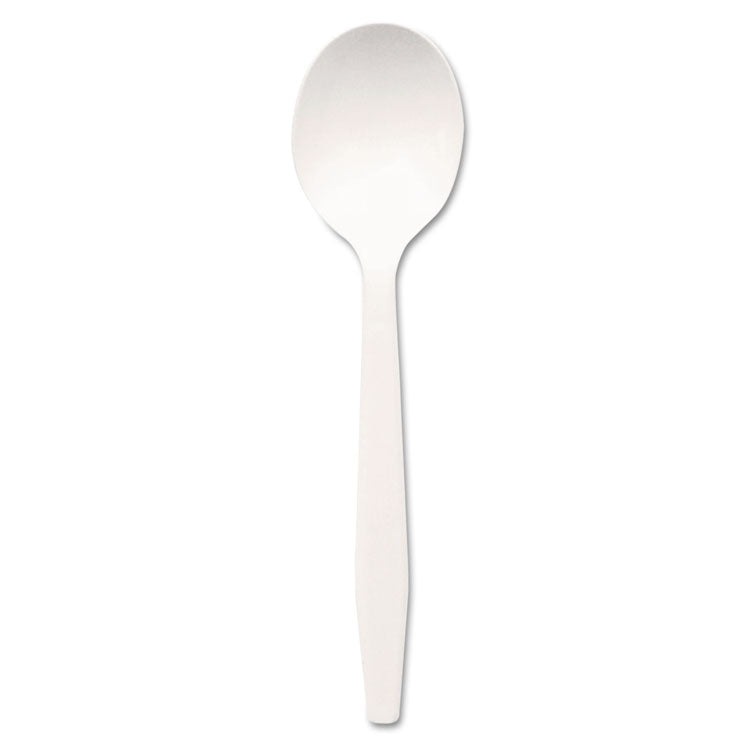 Dixie - Plastic Cutlery, Mediumweight Soup Spoons, White, 1,000/Carton