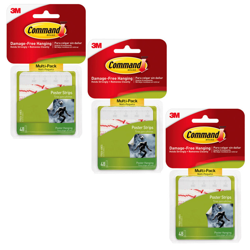 3M - Command™ Poster Strips Multi-Pack, 48 Per Pack, 3 Packs