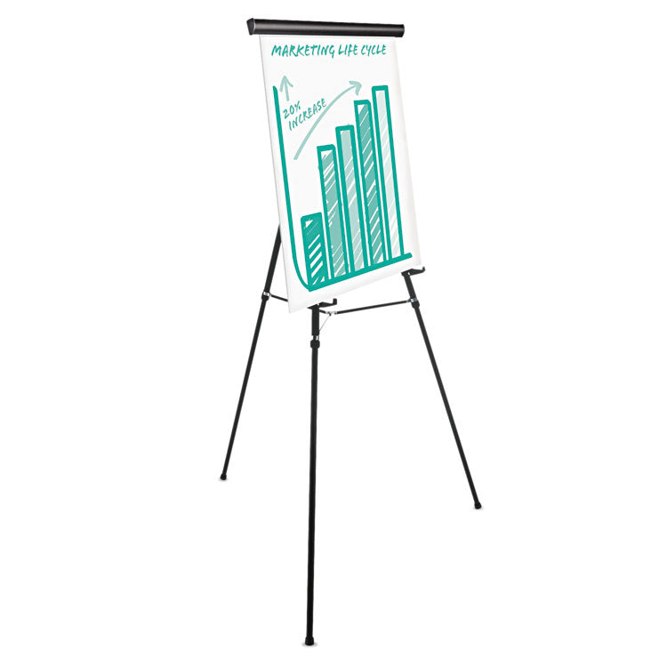 Universal - Heavy-Duty Adjustable Presentation Easel, 69" Maximum Height, Metal, Black