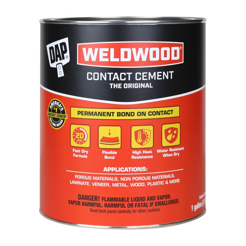 DAP - DAP Weldwood High Strength Rubber Tan Contact Cement 1 gal - Case of 4