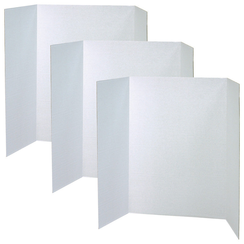 PACON - Presentation Board, White, Single Wall, 48" x 36", Pack of 3