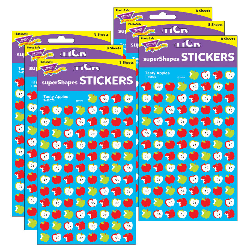 TREND - Tasty Apples superShapes Stickers, 800 Per Pack, 6 Packs