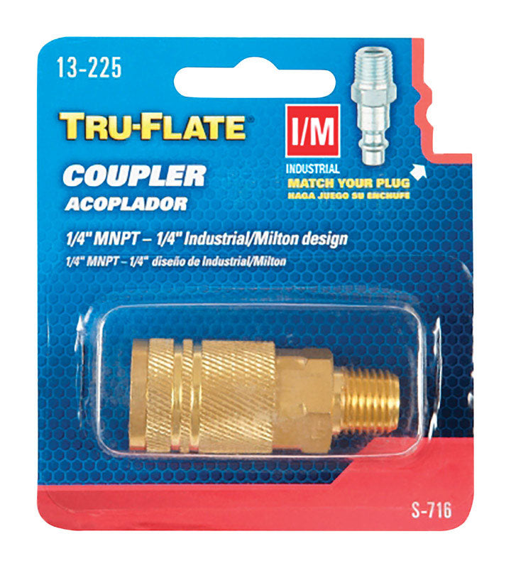 TRU-FLATE - Tru-Flate Brass Quick Change Coupler 1/4 Male 1 pc