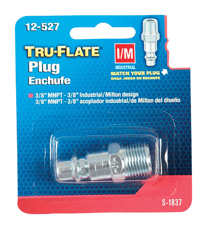 TRU-FLATE - Tru-Flate Steel Air Plug 3/8 in. Male 1 pc