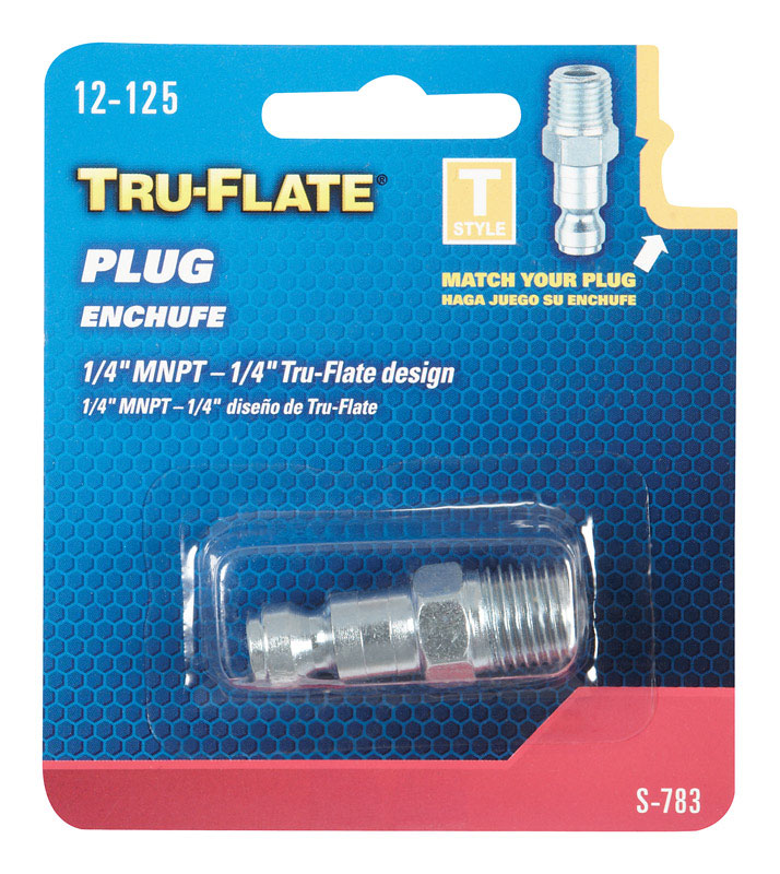 TRU-FLATE - Tru-Flate Steel Air Plug 1/4 in. Male 1 pc [TRFL12125]