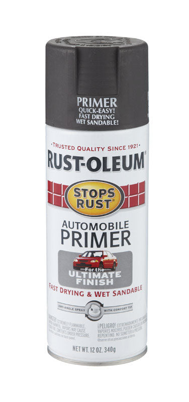 RUST-OLEUM - Rust-Oleum Stops Rust Dark Gray Flat Oil-Based Alkyd Spray Primer 12 oz - Case of 6