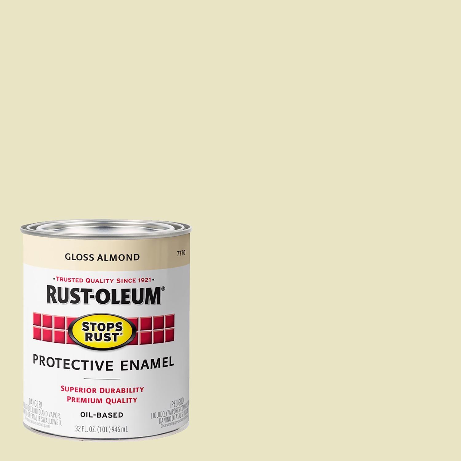 Rust-Oleum Stops Rust Indoor and Outdoor Gloss Almond Oil-Based Protective Paint 1 qt - Case of 2