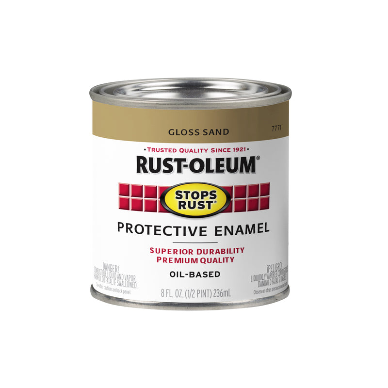 RUST-OLEUM - Rust-Oleum Stops Rust Indoor and Outdoor Gloss Sand Oil-Based Protective Paint 0.5 pt