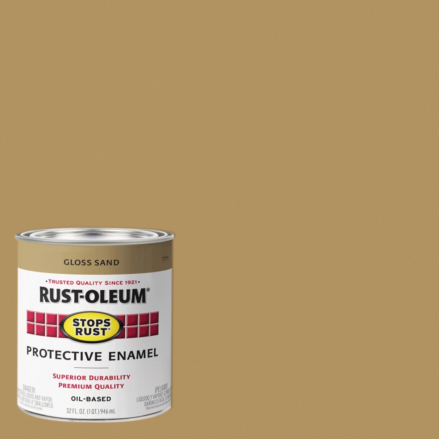 Rust-Oleum Stops Rust Indoor and Outdoor Gloss Sand Oil-Based Protective Paint 1 qt - Case of 2