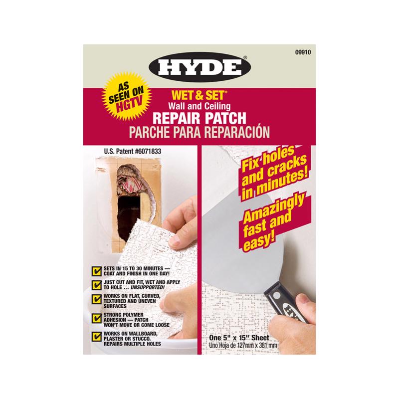 HYDE - Hyde 15 in. L X 5 in. W Composite White Wet & Set Wall and Ceiling Repair Patch