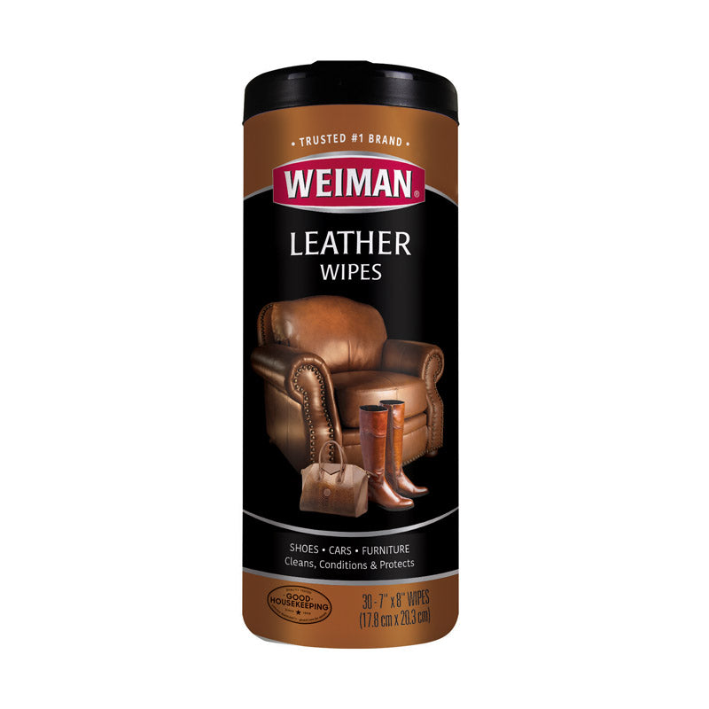 WEIMAN - Weiman Lemon Scent Leather Wipes 30 pk Wipes