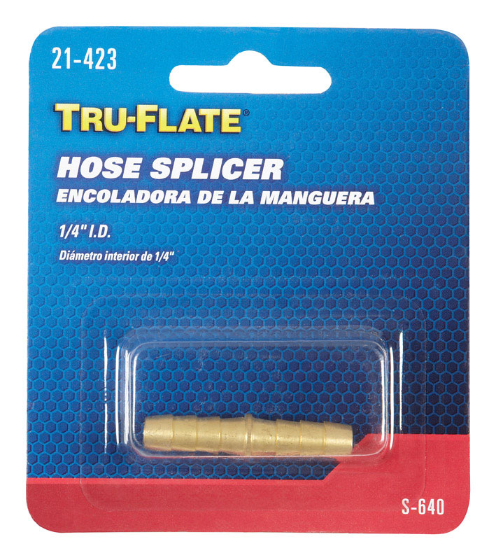 TRU-FLATE - Tru-Flate Brass Hose Splicer 1/4 in. 1 pc