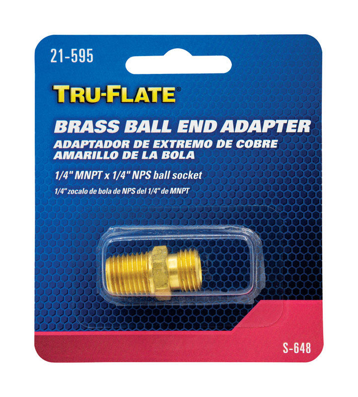 TRU-FLATE - Tru-Flate Brass Ball-End Adapter 1/4 in. Male 1 pc