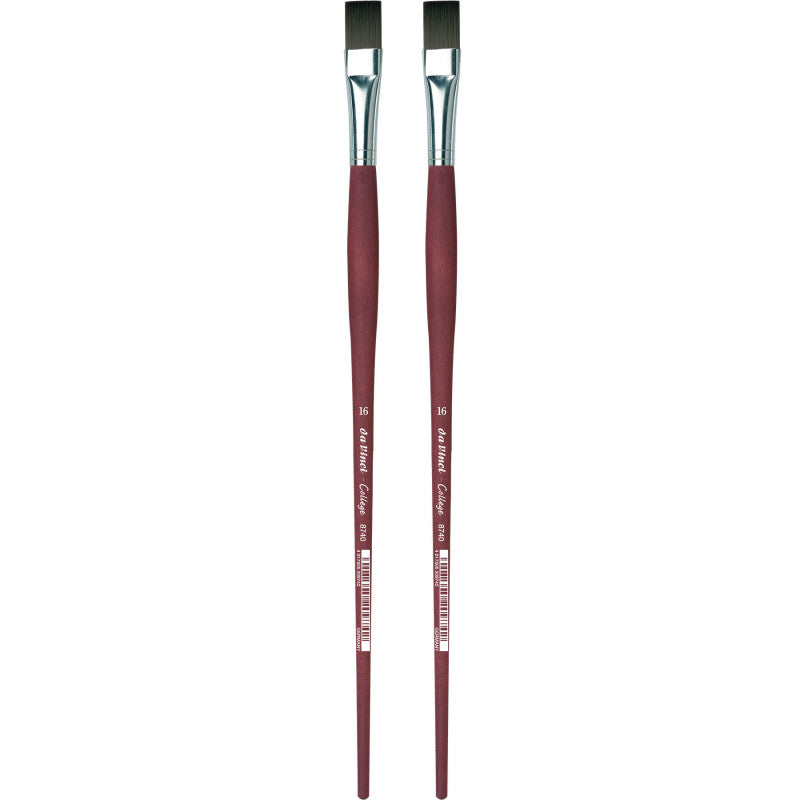 COLLEGE Student Brush, Synthetic, Acrylic & Oil, Flat, Series 8740, Size 16, Pack of 2