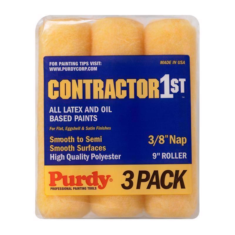 PURDY - Purdy Contractor 1st Polyester 9 in. W X 3/8 in. Paint Roller Cover 3 pk