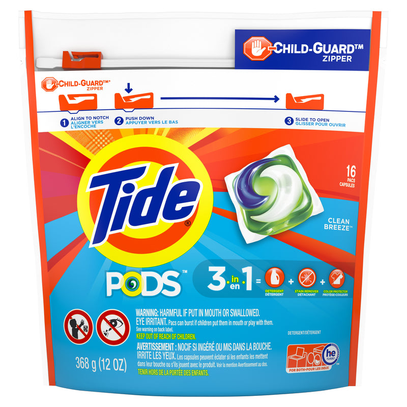 TIDE - Tide Clean Breeze Scent Laundry Detergent Pod 14 oz