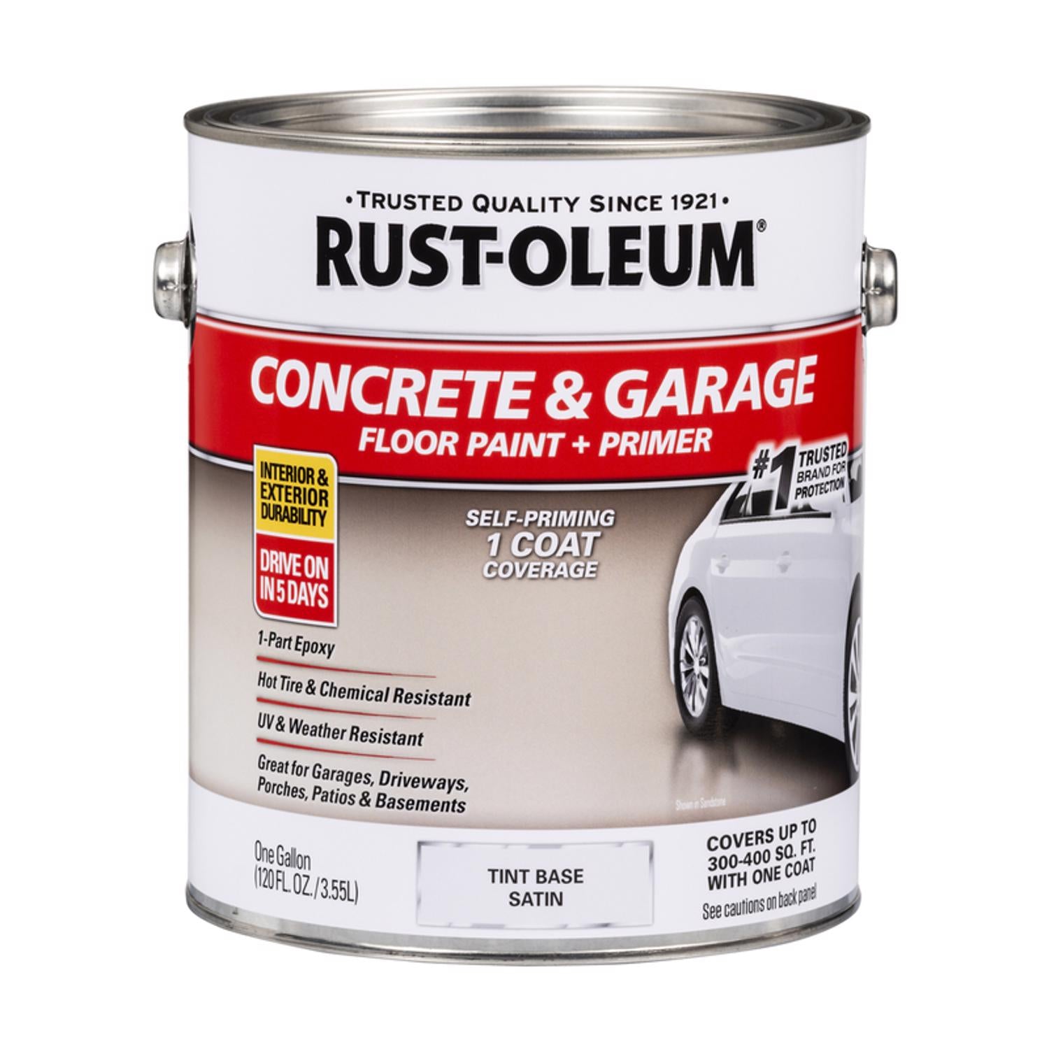 Rust-Oleum Satin Tint Base Acrylic Concrete & Garage Floor Paint 1 gal - Case of 2
