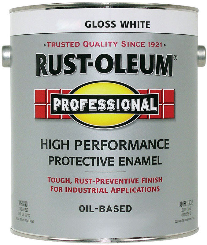 RUST-OLEUM - Rust-Oleum Professional Indoor and Outdoor Gloss White Oil-Based Protective Paint 1 gal - Case of 2