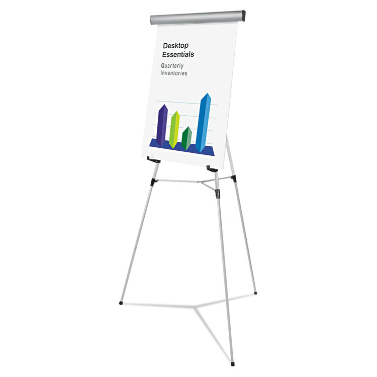 Universal - Heavy-Duty Adjustable Presentation Easel, 69" Maximum Height, Metal, Silver