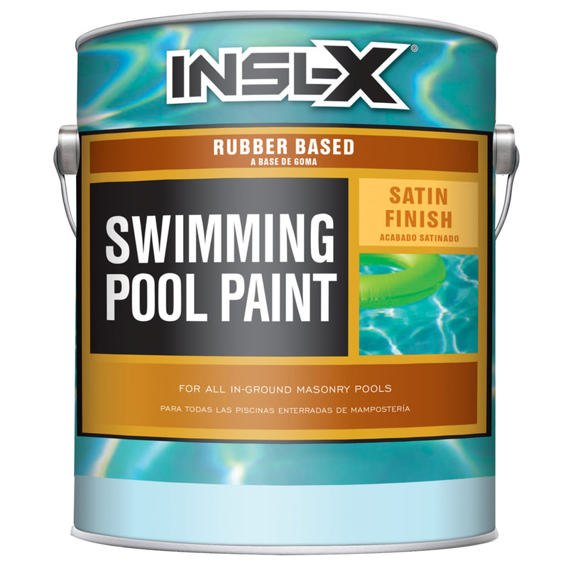 INSL-X - Insl-X Indoor and Outdoor Satin Aquamarine Synthetic Rubber Swimming Pool Paint 1 gal